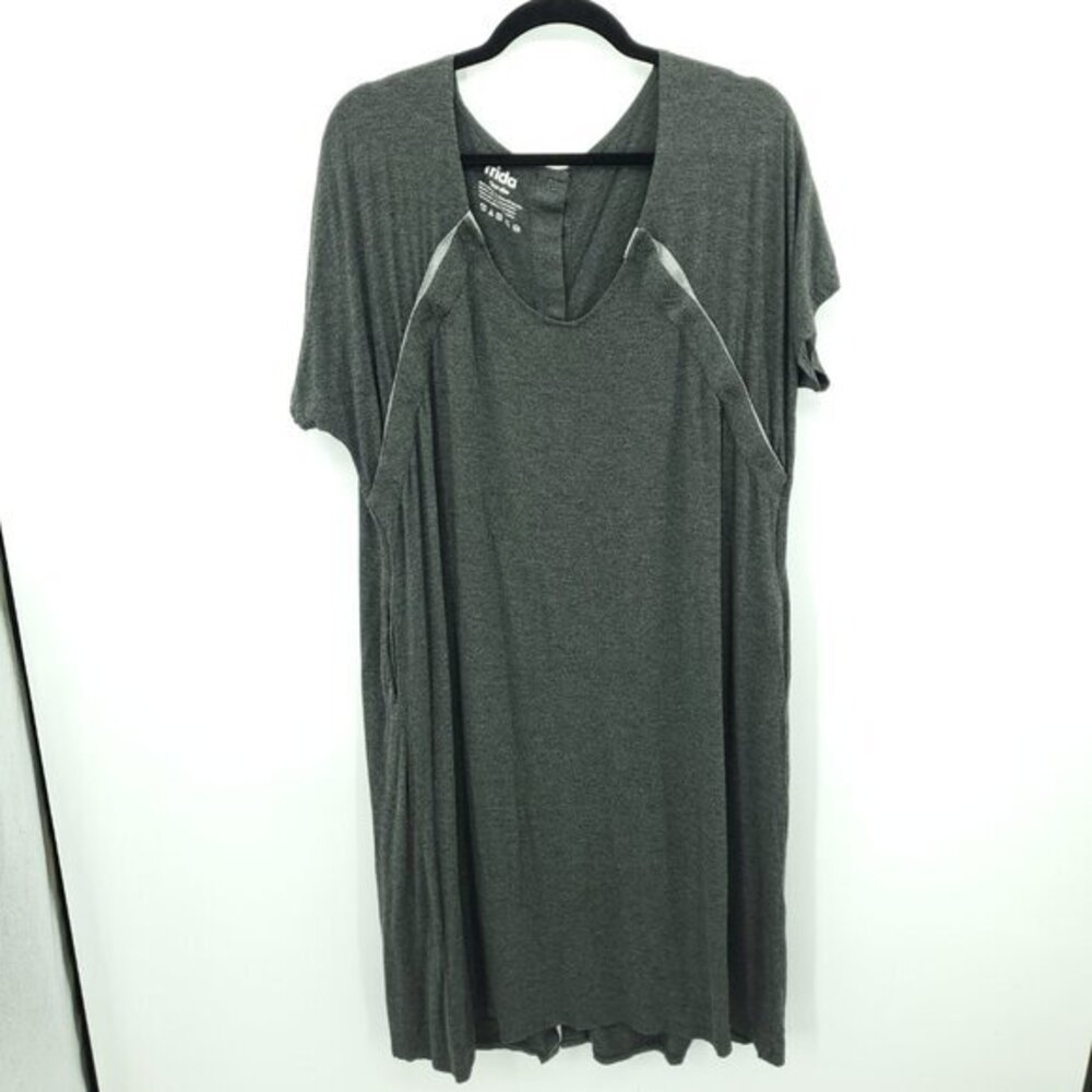 Frida Mom Short Sleeve Delivery and Nursing Gown OS Gray